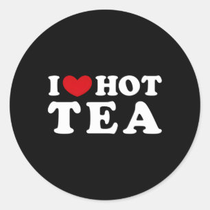 Ik hou van hete thee Ik heb hete thee Ronde Sticker