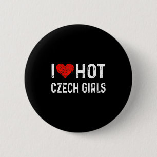 Ik hou van hete Tsjechische meisjes Tsjechië Hart Ronde Button 5,7 Cm