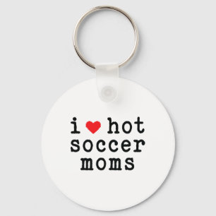 Ik hou van hete voetbalmoeders Funny Love Rode Har Sleutelhanger