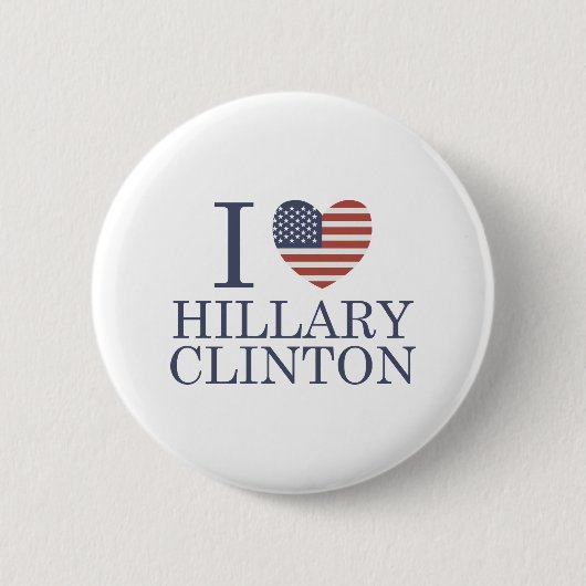 Ik hou van Hillary Clinton Ronde Button 5,7 Cm (Voorkant)