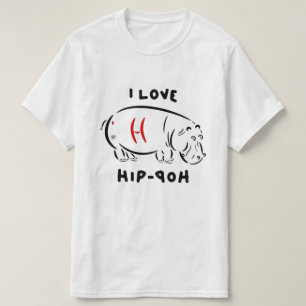 Ik hou van hiphop (en hippos)! t-shirt