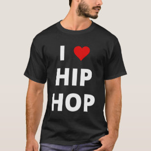 Ik hou van hiphop met een rood hart t-shirt