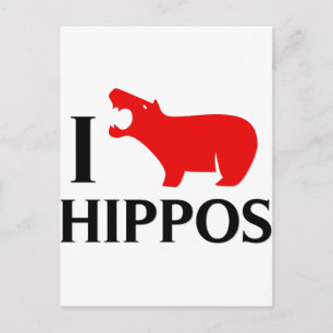 Ik hou van Hippos Briefkaart
