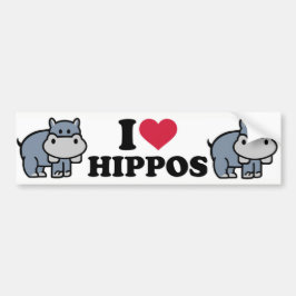 Ik hou van Hippos Bumpersticker