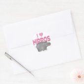 Ik hou van Hippos Ronde Sticker (Envelop)