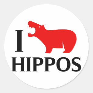 Ik hou van Hippos Ronde Sticker