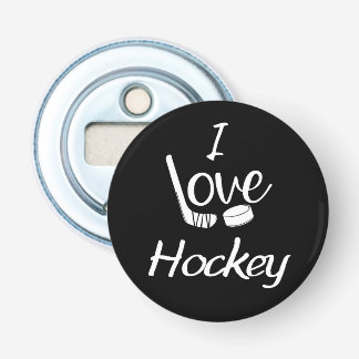Ik hou van hockey button flesopener