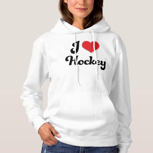 Ik hou van Hockey Dames Hoodie (Voorkant)