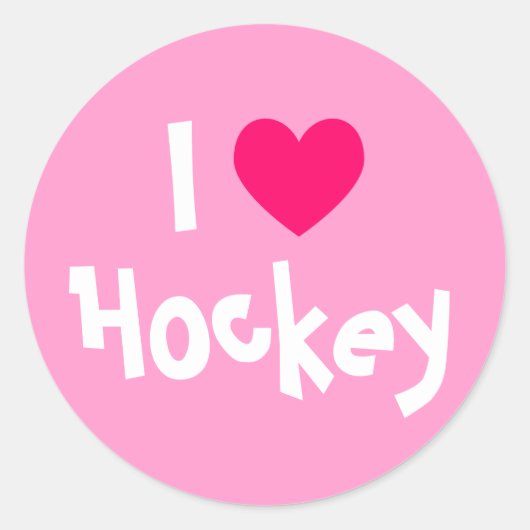 Ik hou van Hockey Ronde Sticker (Voorkant)