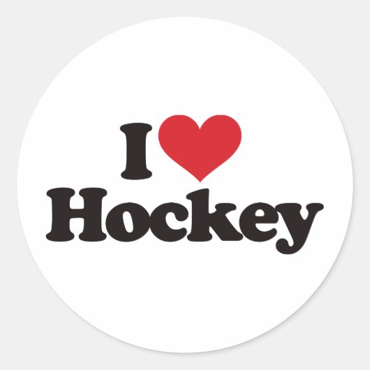 Ik hou van Hockey Ronde Sticker (Voorkant)