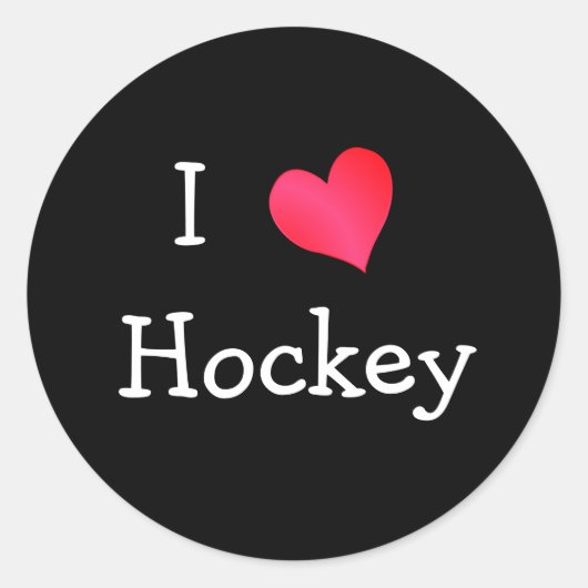 Ik hou van Hockey Ronde Sticker (Voorkant)
