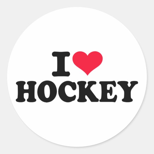 Ik hou van Hockey Ronde Sticker (Voorkant)