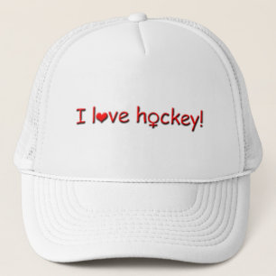 Ik hou van hockey-vrouw trucker pet