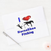 Ik hou van Hoefijzer pitching Ronde Sticker (Envelop)