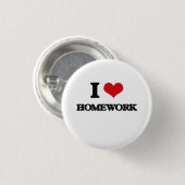 Ik hou van Homework Ronde Button 3,2 Cm (Voorkant /achterkant)
