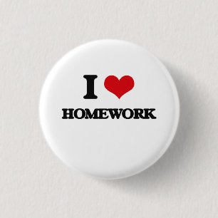 Ik hou van Homework Ronde Button 3,2 Cm