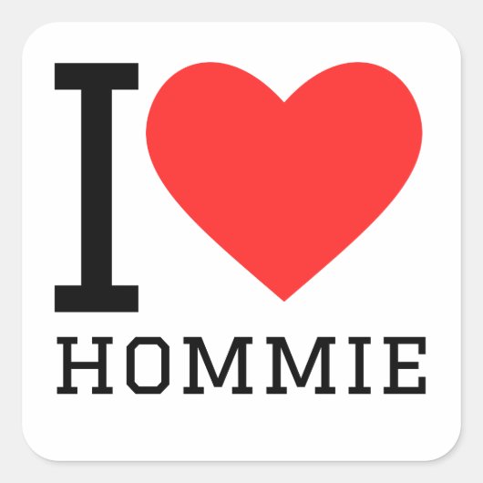 Ik hou van hommies vierkante sticker (Voorkant)