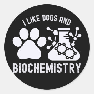 Ik hou van honden en biochemie, biochemie liefhebb ronde sticker