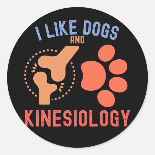 Ik hou van honden en kinesiologie ronde sticker (Voorkant)