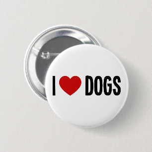 Ik hou van honden • Ik hart honden ronde knop Button 5,7 Cm
