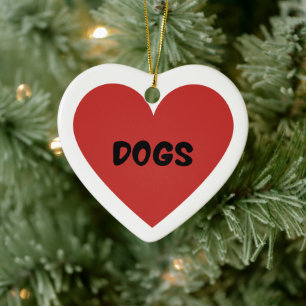 Ik hou van honden keramisch ornament