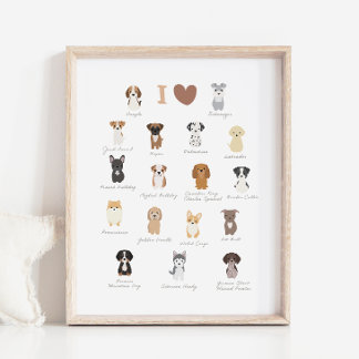 Ik hou van honden kinderkamer & babykamer decorati poster