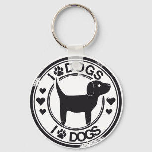 Ik hou van honden met puppy sleutelhanger