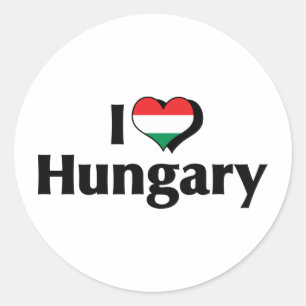 Ik hou van Hongarije Vlag Ronde Sticker