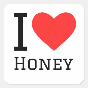 Ik hou van honing vierkante sticker