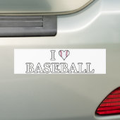 Ik hou van honkbal bumpersticker (Op auto)