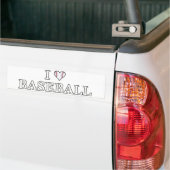 Ik hou van honkbal bumpersticker (Op Truck)