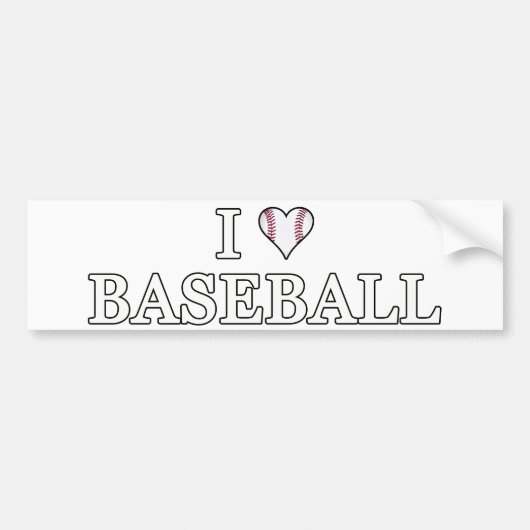Ik hou van honkbal bumpersticker (Voorkant)