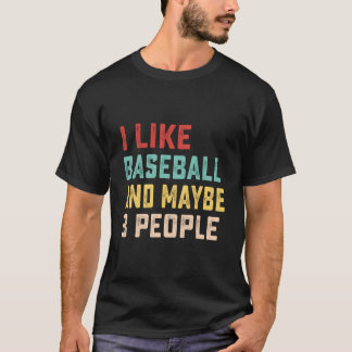 Ik hou van honkbal en misschien 3 mensen t-shirt