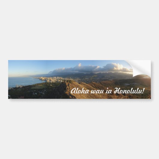 "Ik hou van Honolulu!" bumpersticker (Voorkant)