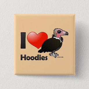 Ik hou van Hoodies Vierkante Button 5,1 Cm