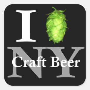 Ik hou van (hop) NY ambachtelijk bier! Vierkante Sticker