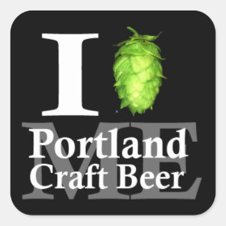 Ik hou van (hop) Portland, ME ambachtelijk bier! Vierkante Sticker