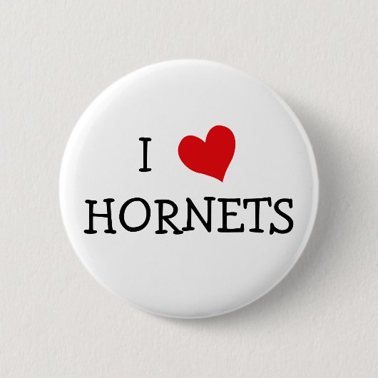 Ik hou van Hornets Ronde Button 5,7 Cm (Voorkant)