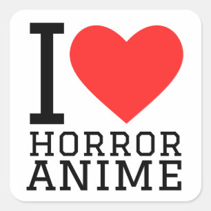 Ik hou van horror anime vierkante sticker