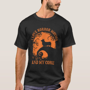 Ik hou van Horror en mijn Corgi Funny Halloween C T-shirt