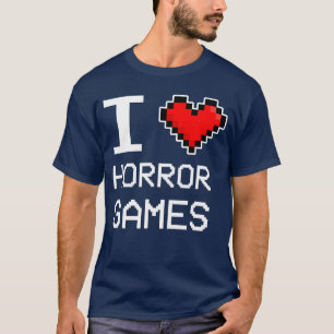 Ik hou van horror games Piel Heart Retro Gamer vri T-shirt