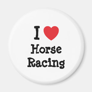 Ik hou van Horse Racing hart op maat gepersonalise Magneet