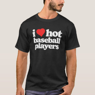 Ik hou van hot-honkbalspelers Funny 80S horen T-shirt