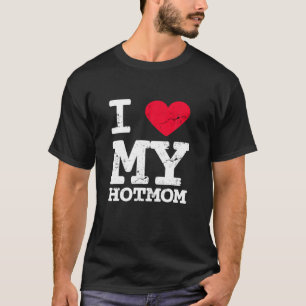 Ik hou van Hot Moms Funny Red Heart Love Moms Funn T-shirt
