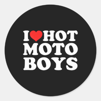 Ik hou van Hot Moto Ronde Sticker