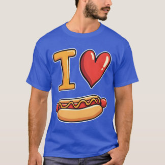 Ik Hou Van Hotdogs Fast Food Snack Leuk T-shirt