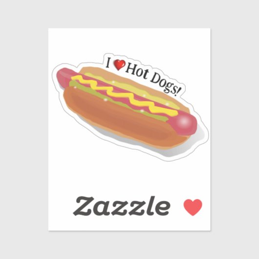 Ik hou van hotdogs! sticker (Vel)