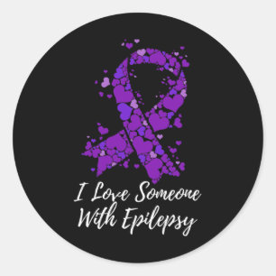 Ik hou van iemand die epilepsie bestrijdt ronde sticker