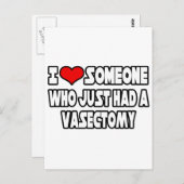 Ik hou van iemand die net een vasectomie had briefkaart (Voorkant / Achterkant)
