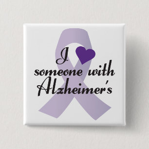 Ik hou van iemand met Alzheimer Vierkante Button 5,1 Cm
